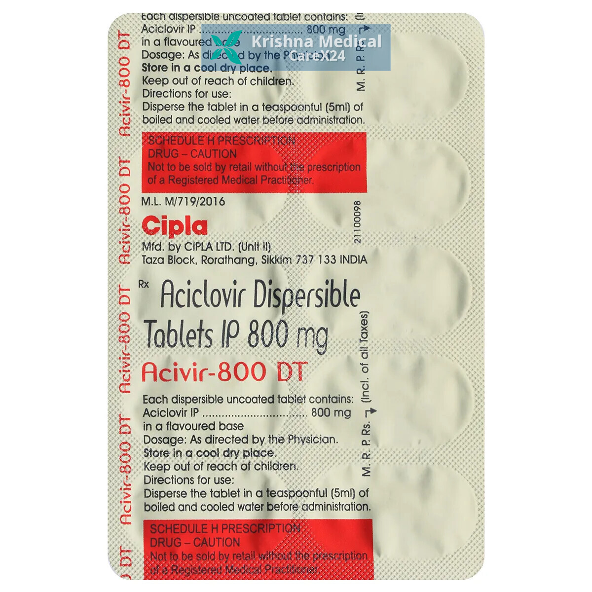 Acivir 800 DT Tablet