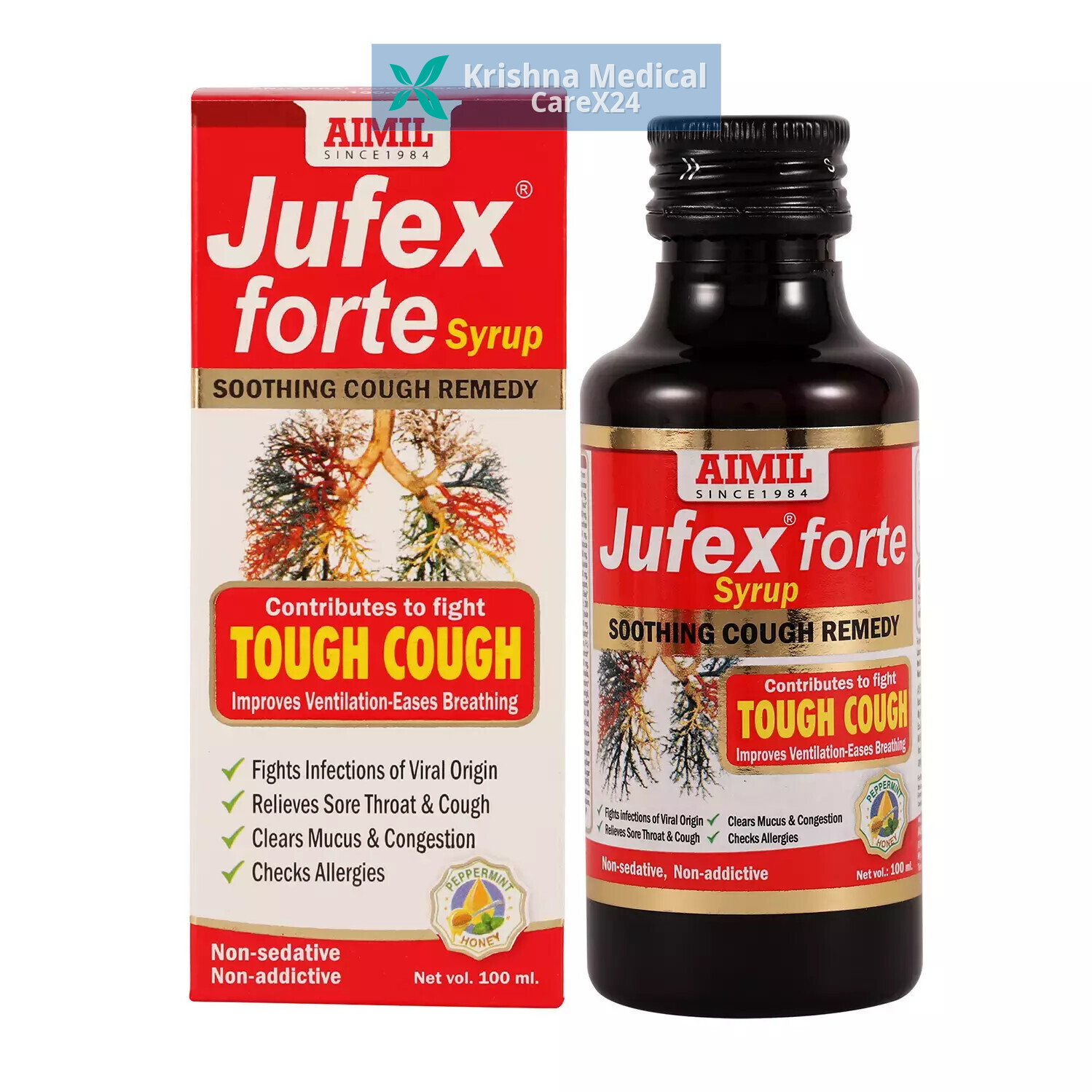 Aimil Jufex Forte Peppermint And Honey Syrup