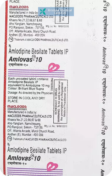 Amlovas 10 Tablet