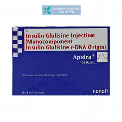 Apidra 100iu/ml Injection (5 Cartridge X 3 Ml)