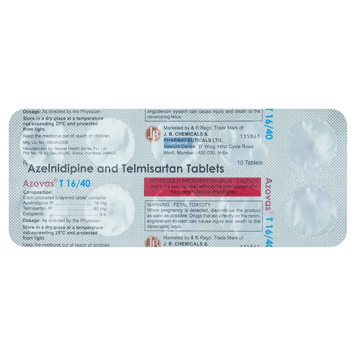 Azovas T 16/40 Tablet