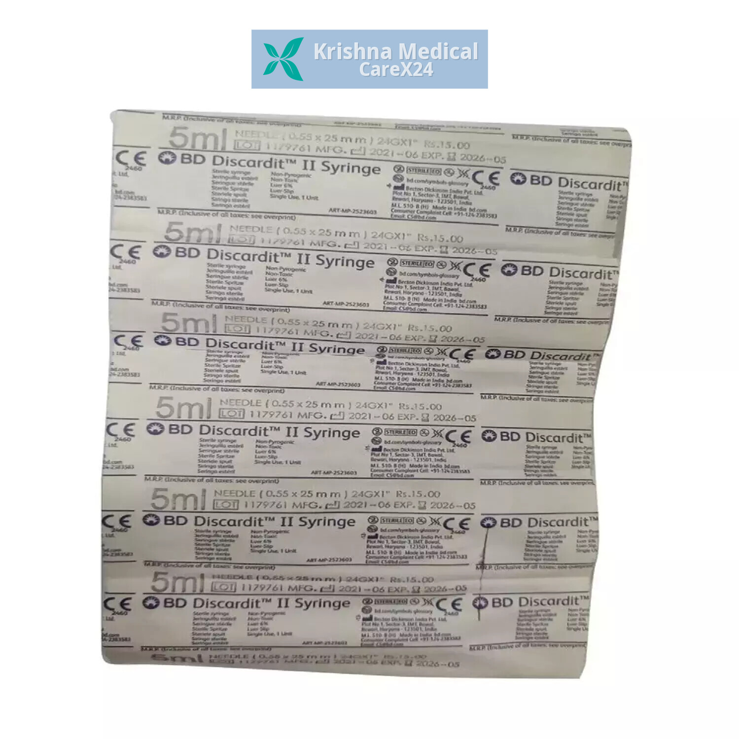 BD Discardit II Syringe (5ml) With Needle (24Gx1)