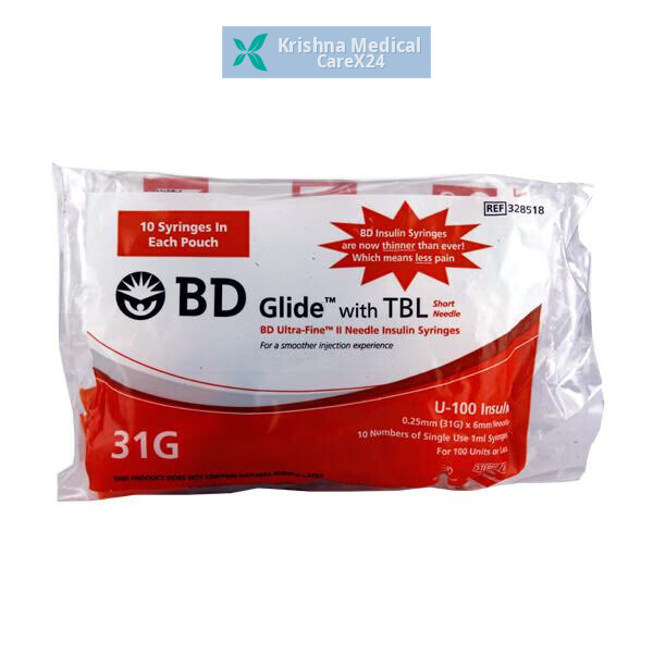 BD Glide With TBL U-100 Insulin Syringe (31Gx6mm)