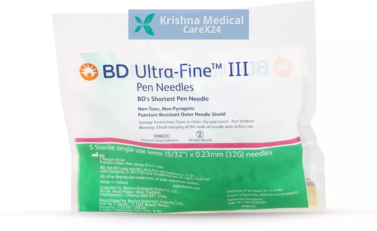 BD Ultra-Fine III Nano Pen Needle (32G X 4mm)