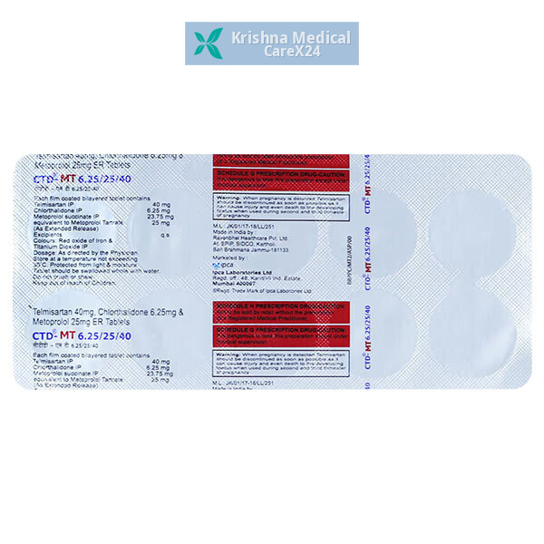 CTD MT 6.25/25/40 Tablet