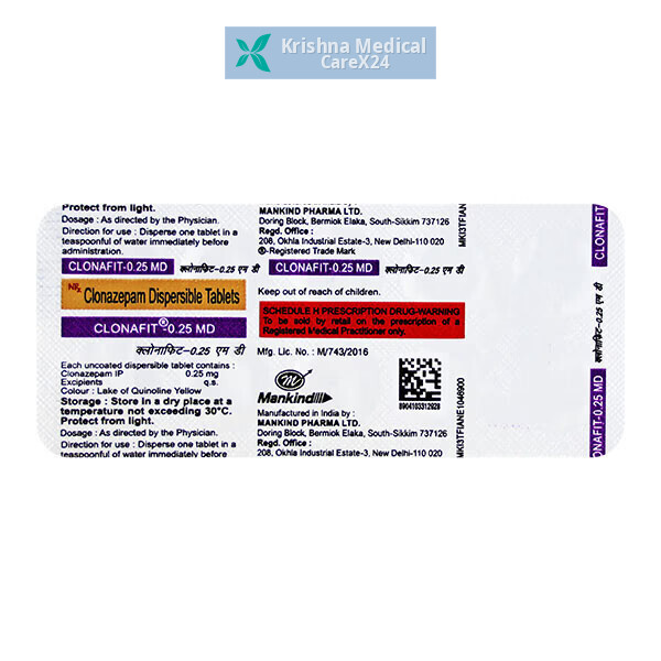 Clonafit 0.25 MD Tablet