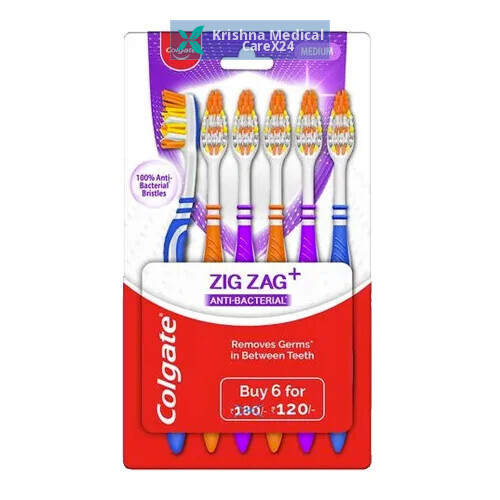 Colgate Zigzag + Anti-Bacterial Medium Toothbrush