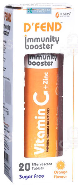 D Fend Immunity Booster Sugar Free Orange Effervescent Tablet