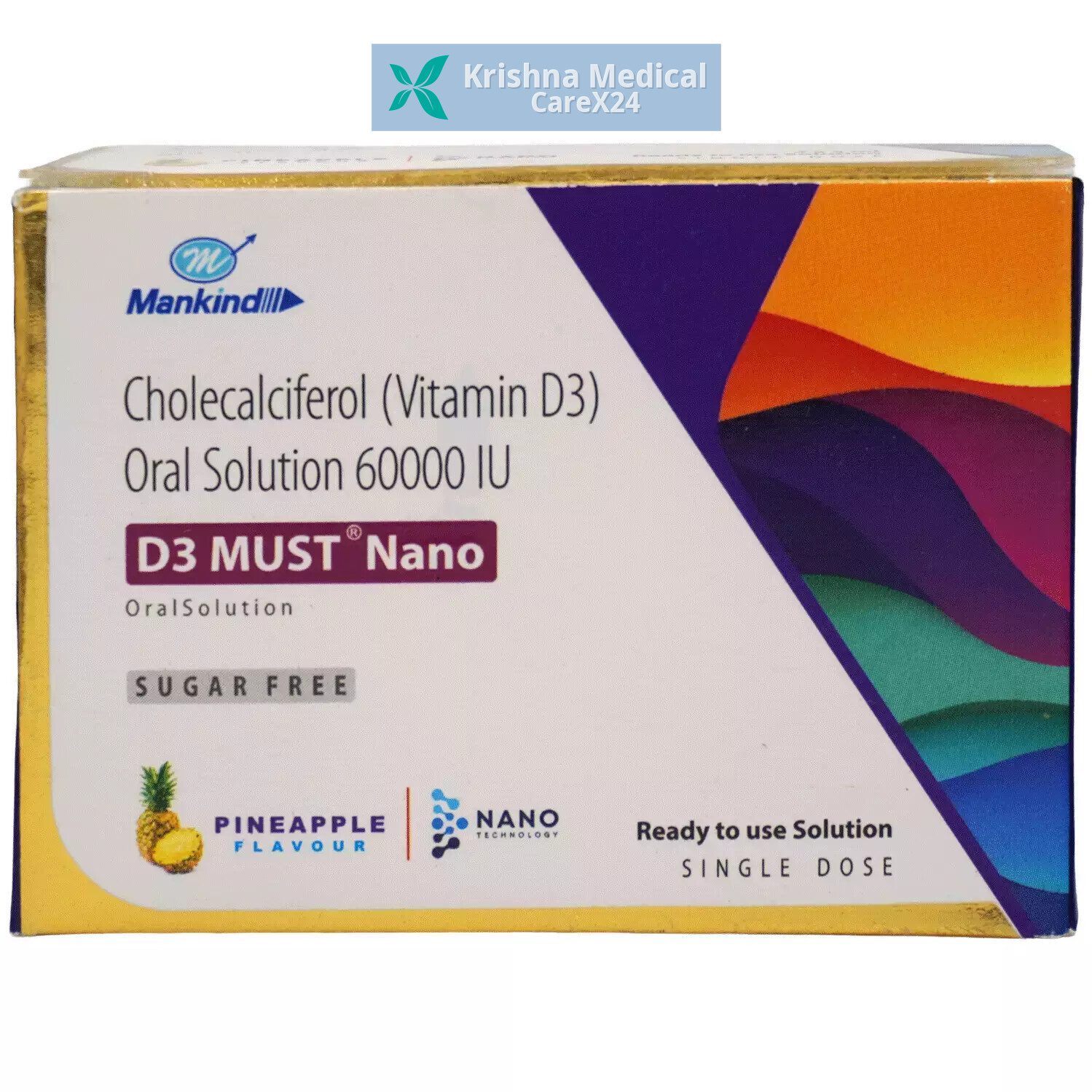 D3 Must Nano Sugar Free Pineapple Oral Solution