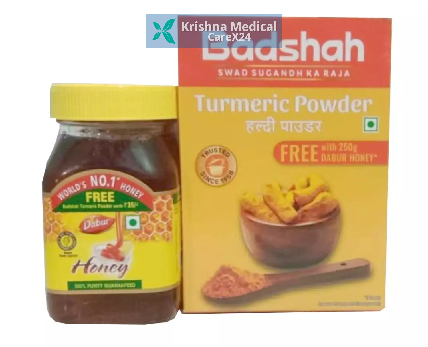 Dabur Honey + Free Badshah Turmeric Powder