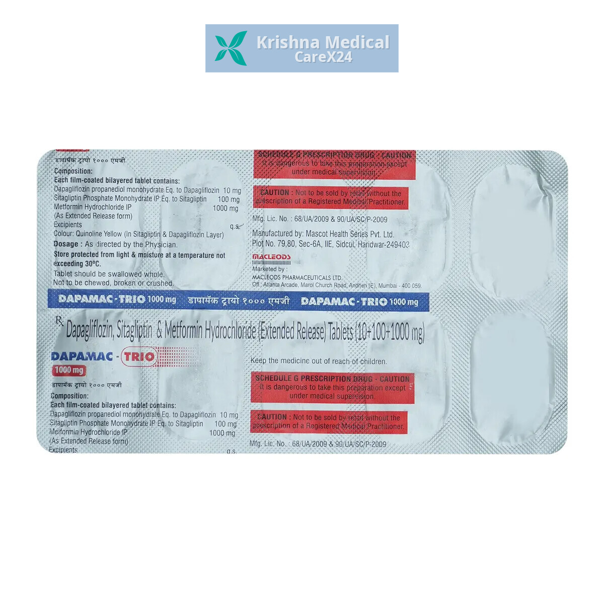 Dapamac Trio 1000 Tablet