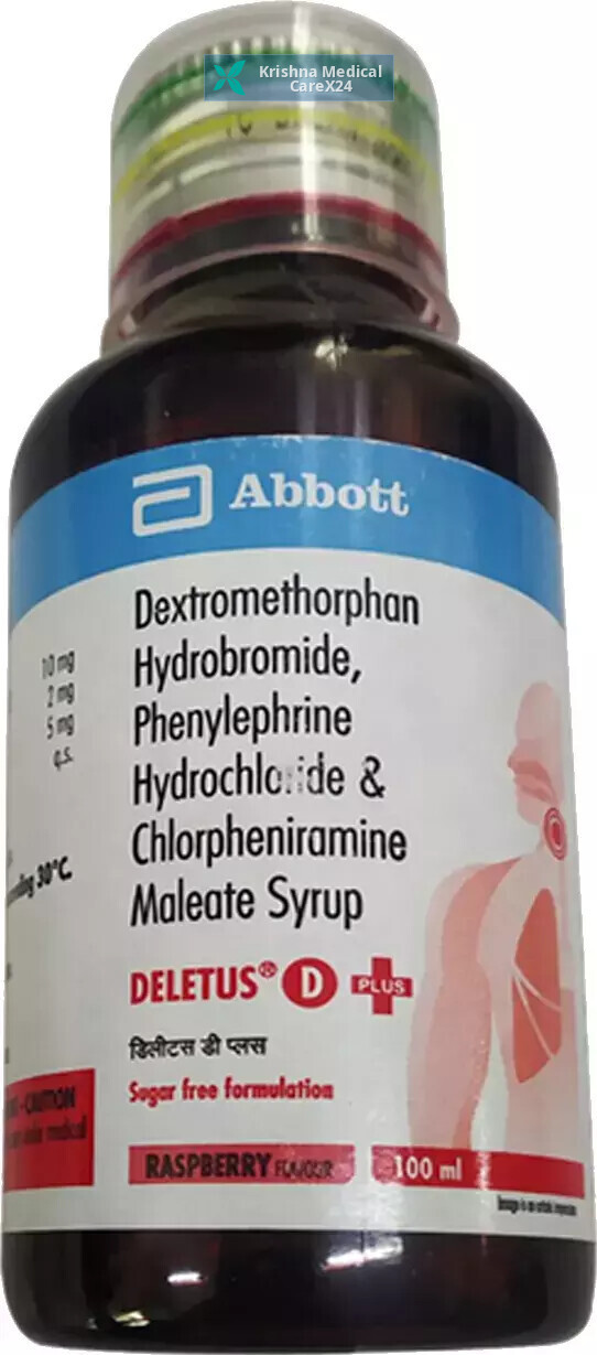Deletus D Plus Raspberry Sugar Free Syrup