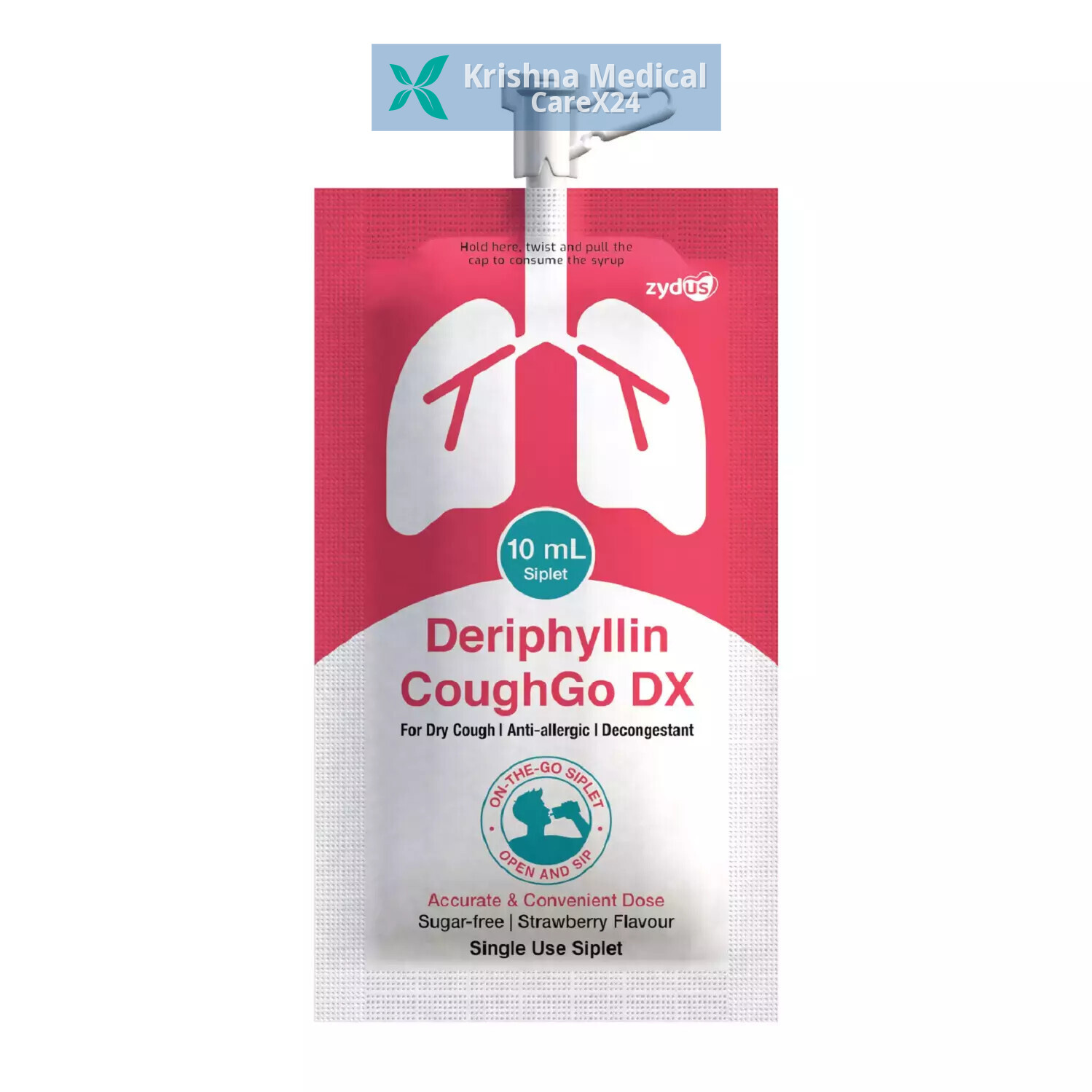 Deriphyllin Coughgo DX Sugar Free Strawberry Syrup