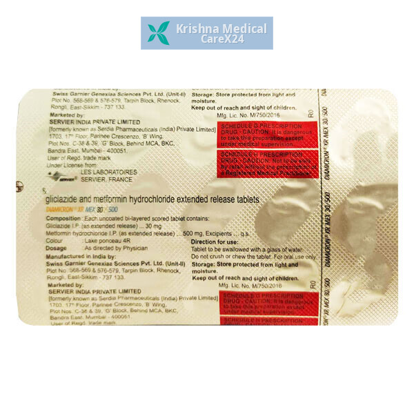 Diamicron XR Mex 30/500 Tablet