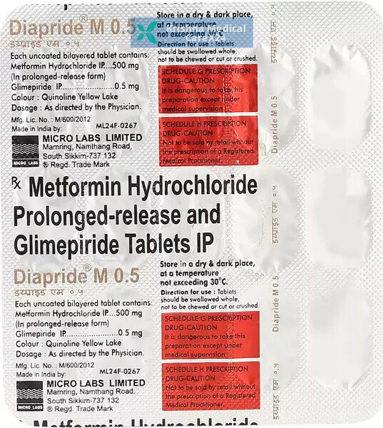 Diapride M 0.5 Tablet