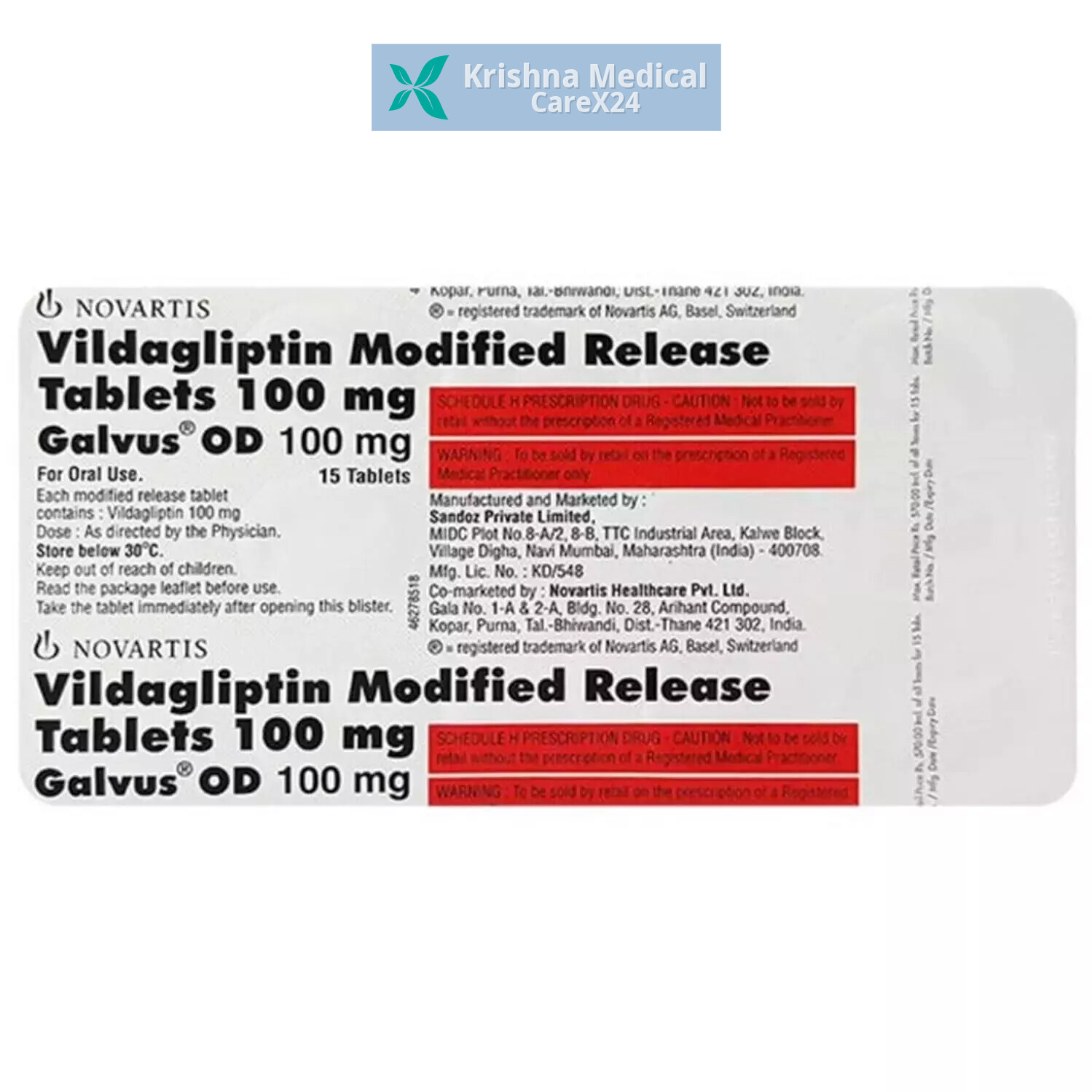 Galvus OD 100 Tablet