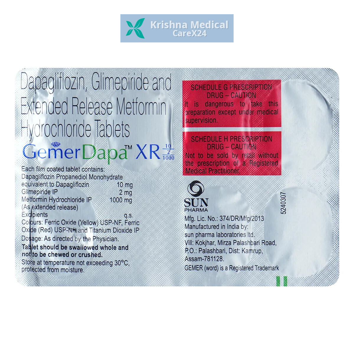 Gemer Dapa XR 10/2/1000 Tablet
