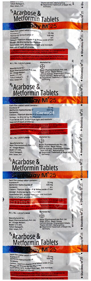 Glucobay M 25 Tablet