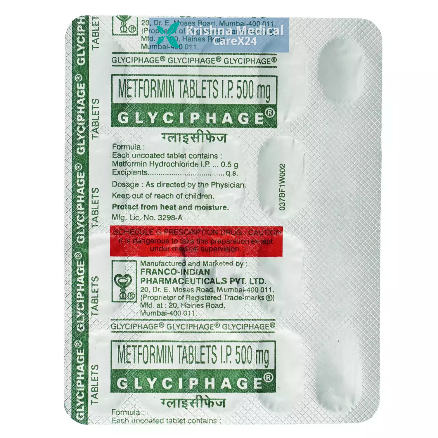 Glyciphage 500 Tablet