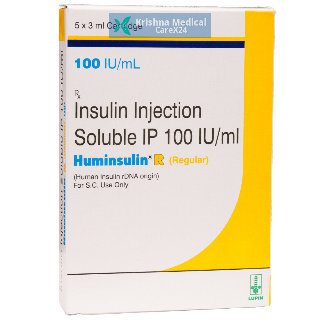 Huminsulin R 100iu/ml Injection (5 Cartridge X 3 Ml)