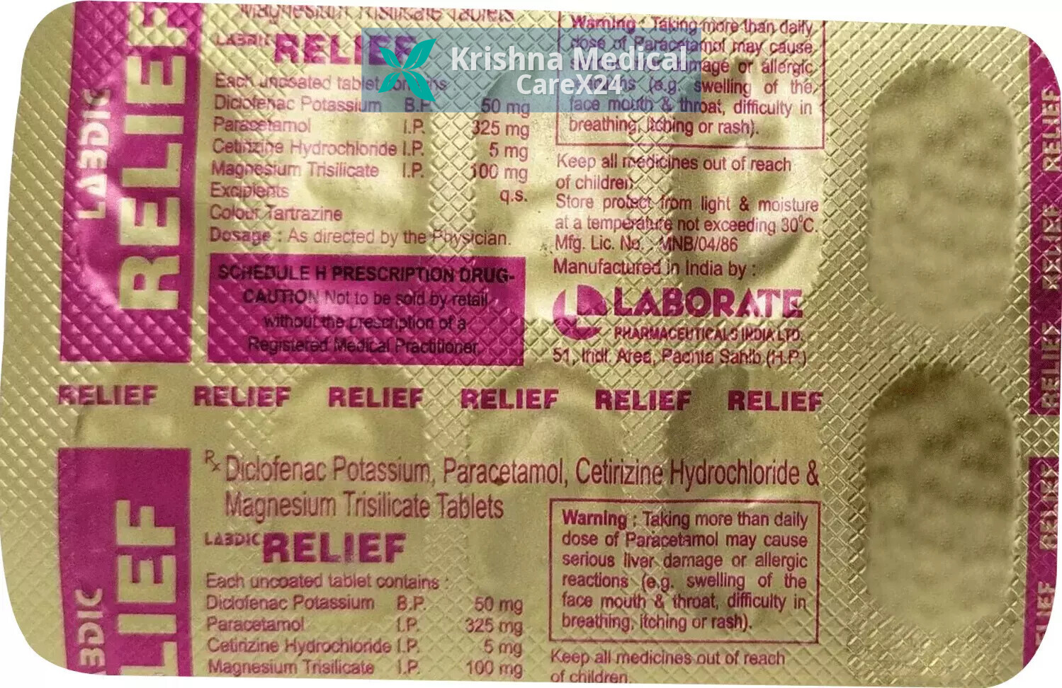 Labdic Relief 325/50/5/100 Tablet