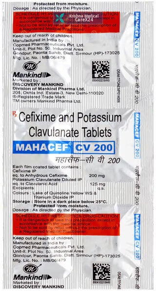 Mahacef CV 200 Tablet