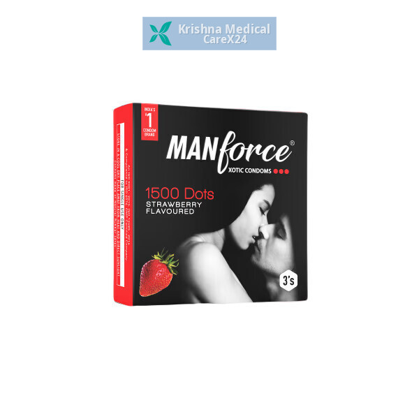 Manforce 1500 Dots Strawberry Condom