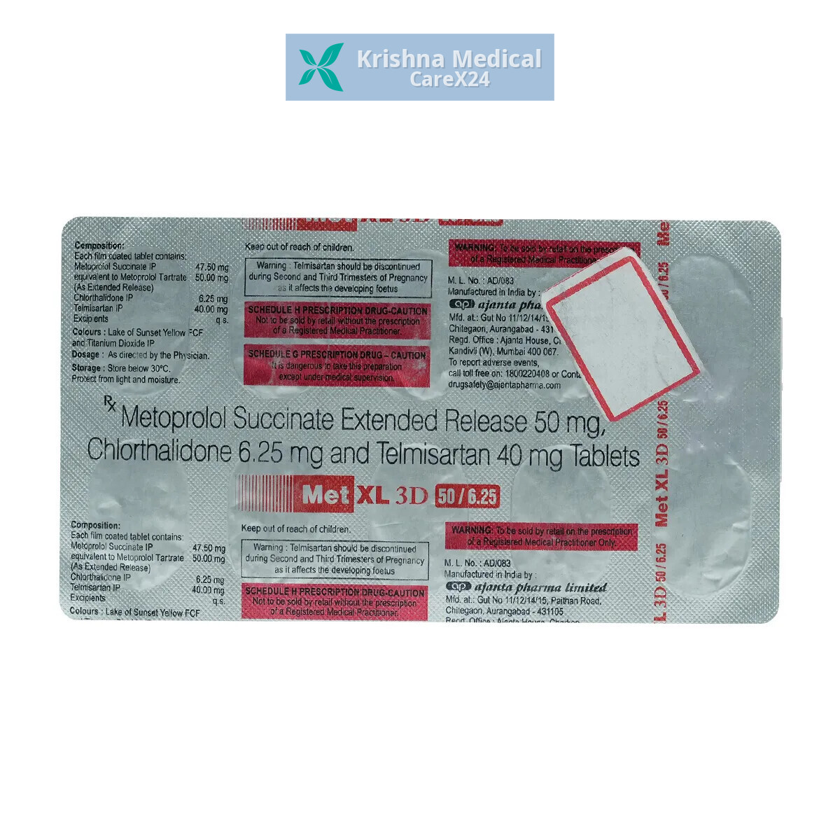 Met XL 3D 50/6.25 Tablet