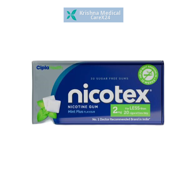 Nicotex 2 Mint Plus Sugar Free Nicotine Gum