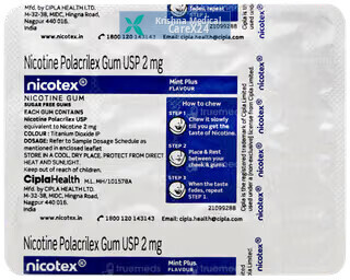 Nicotex 2mg Mint Plus Sugar Free Nicotine Gum