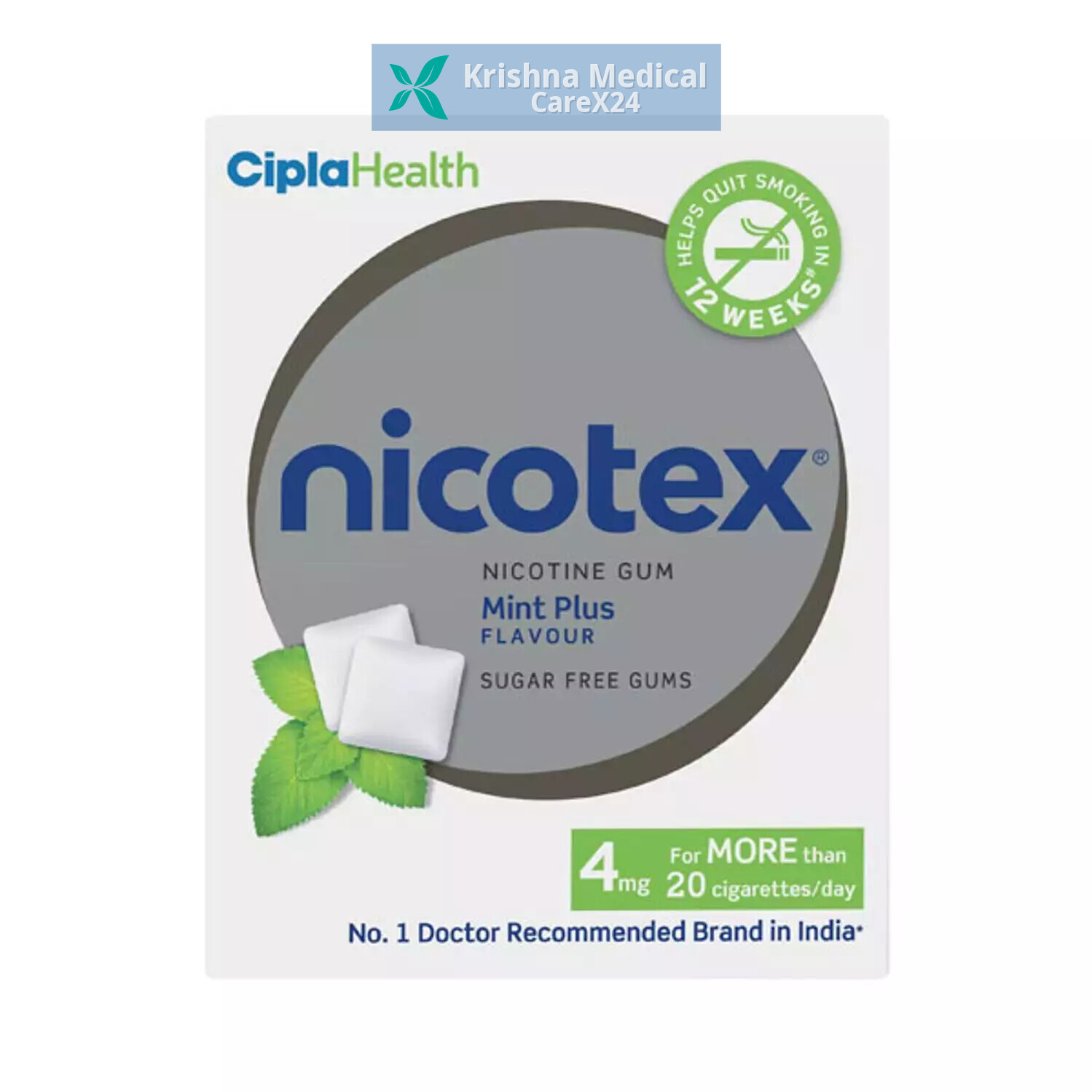 Nicotex 4mg Mint Plus Sugar Free Gums