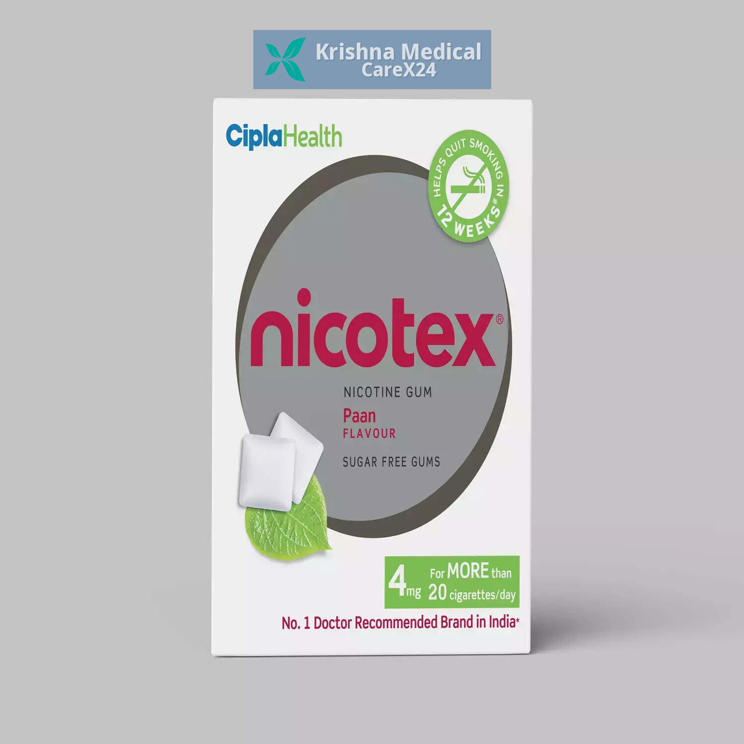 Nicotex 4mg Sugar Free Paan Nicotine Gum