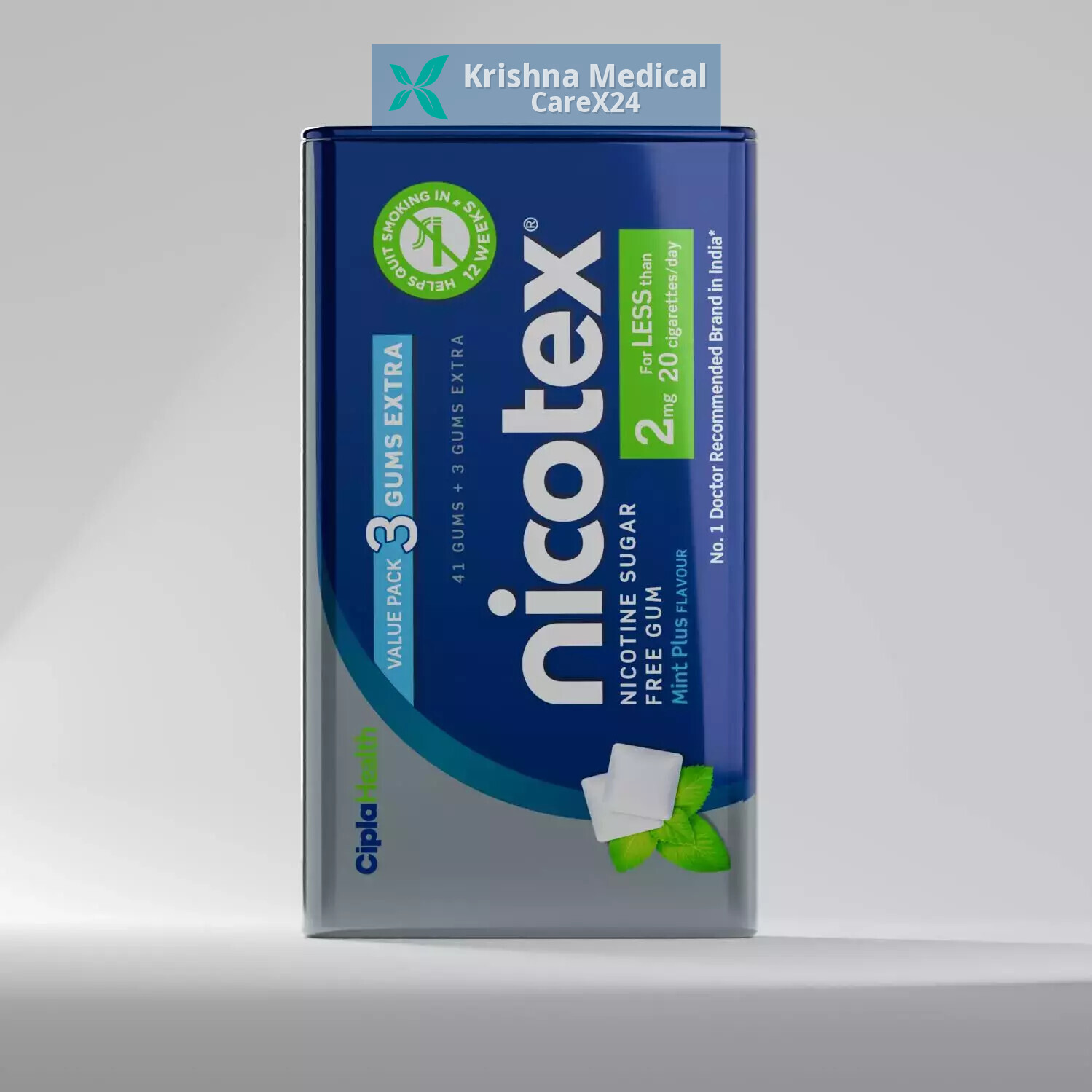Nicotex Nicotine Sugar Free Mint Plus 2mg Gum