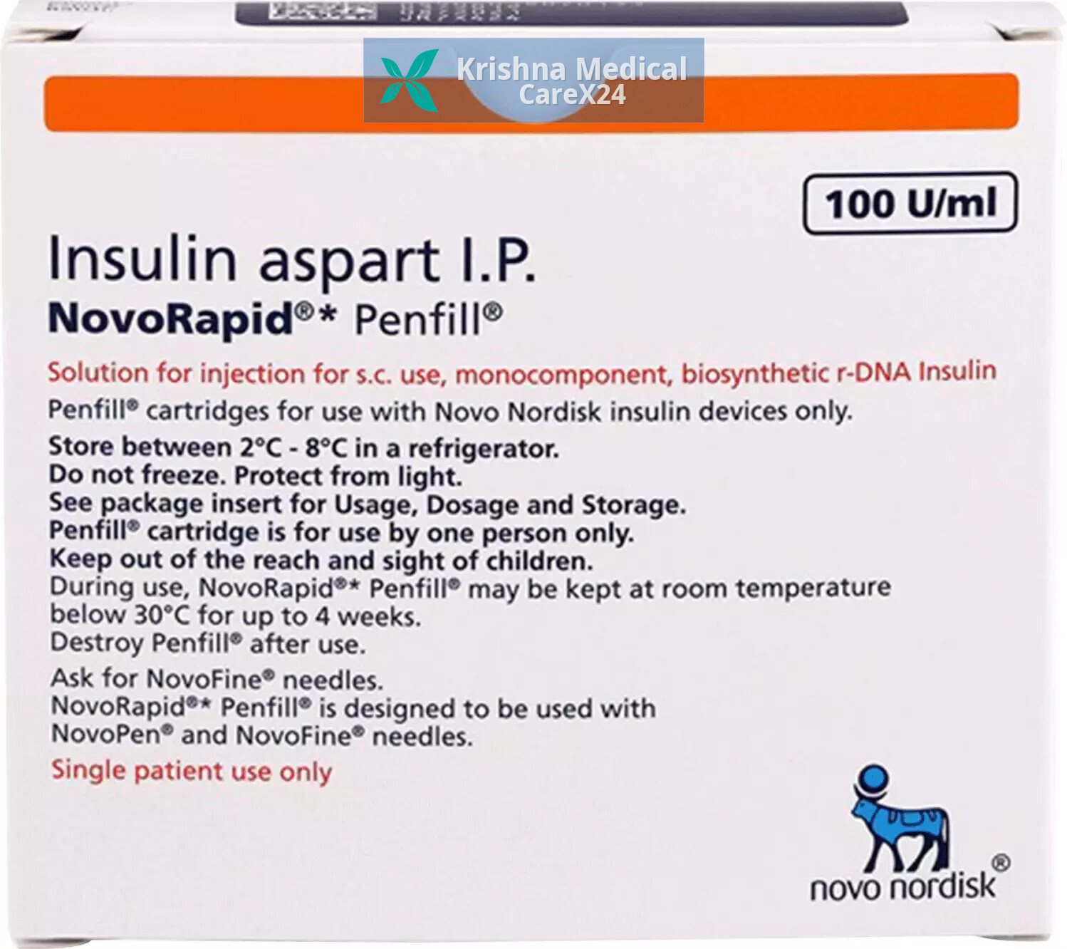 Novorapid Penfill 100iu/ml Cartridge