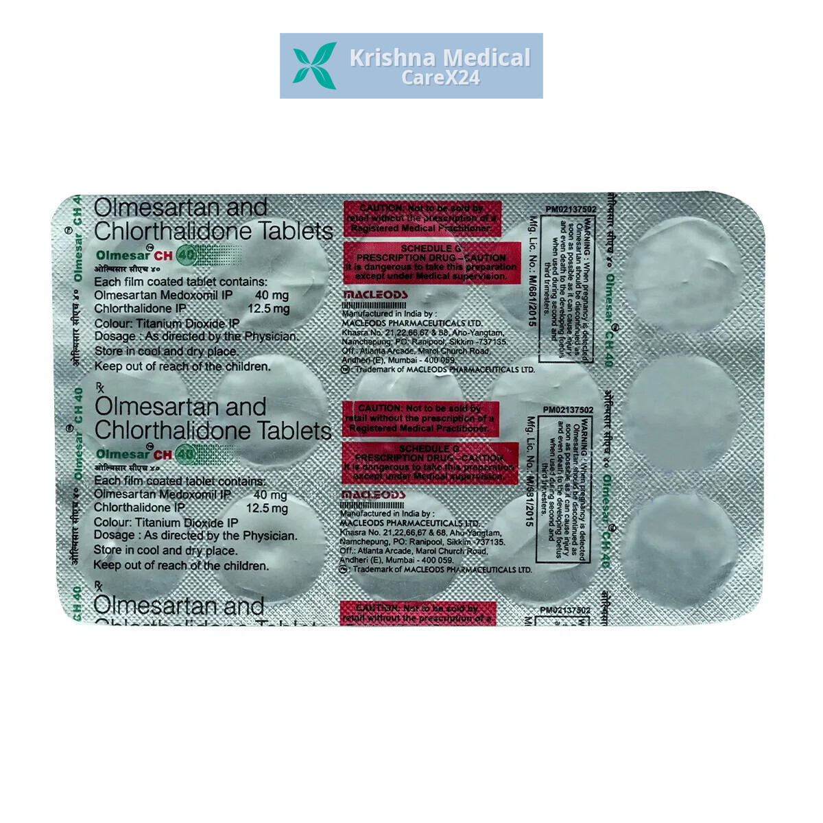 Olmesar CH 40 Tablet