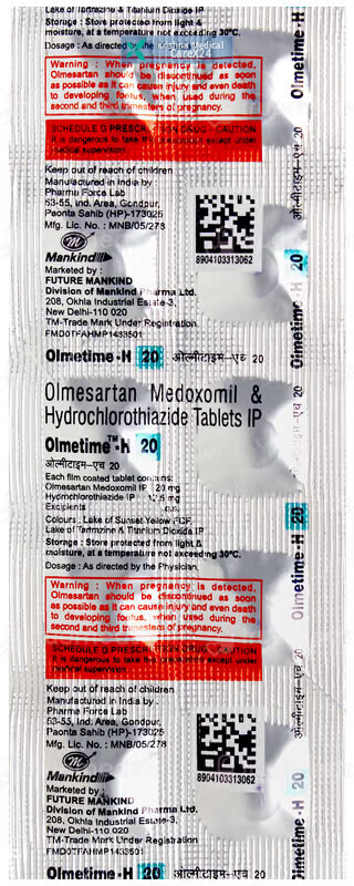 Olmetime H 20 Tablet