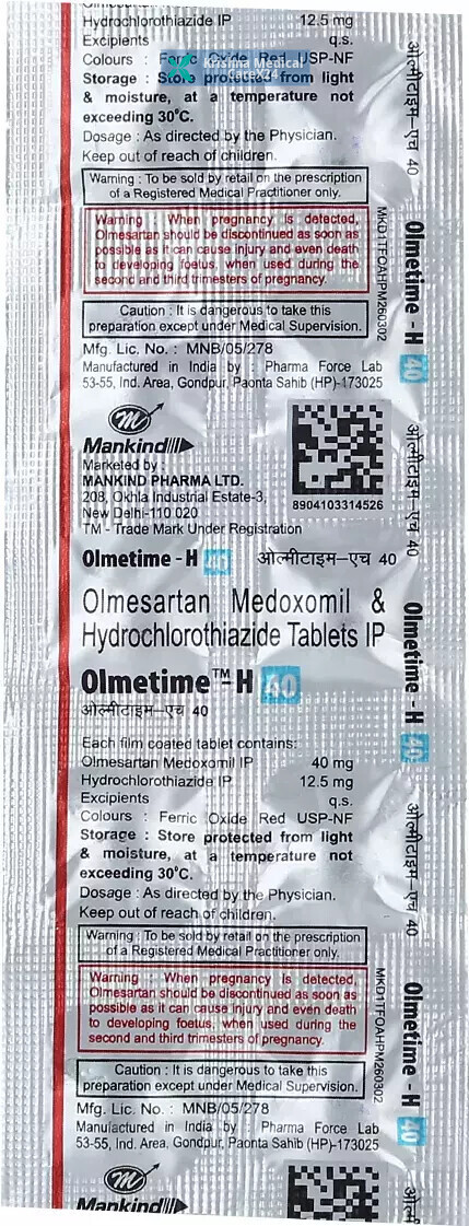 Olmetime H 40 Tablet