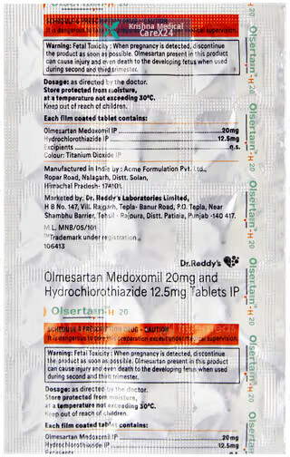 Olsertain H 20 Tablet