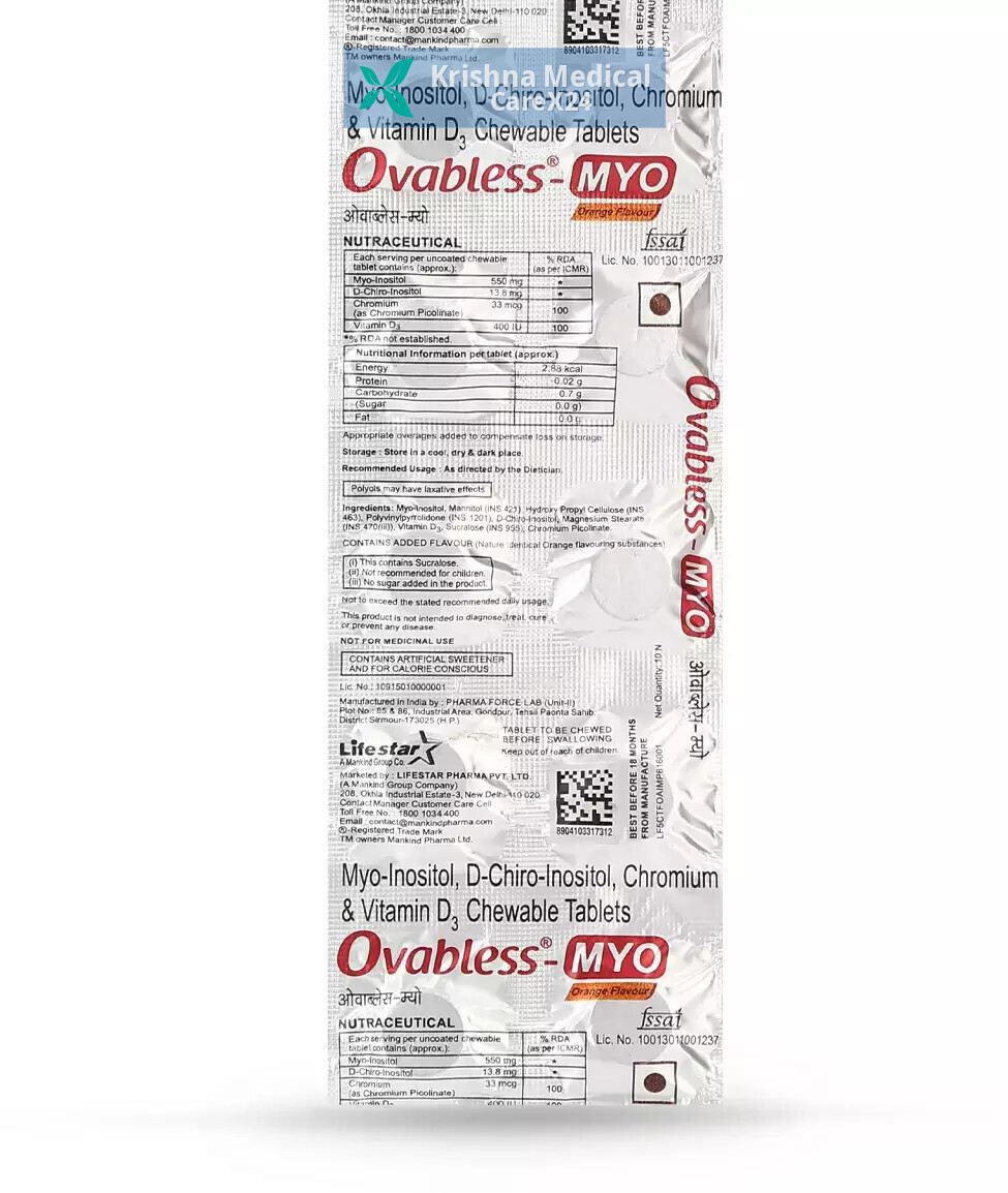 Ovabless Myo Orange Chewable Tablet