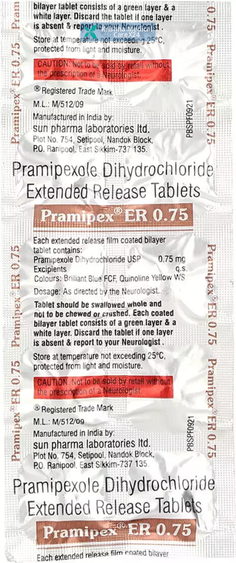 Pramipex ER 0.75 Tablet