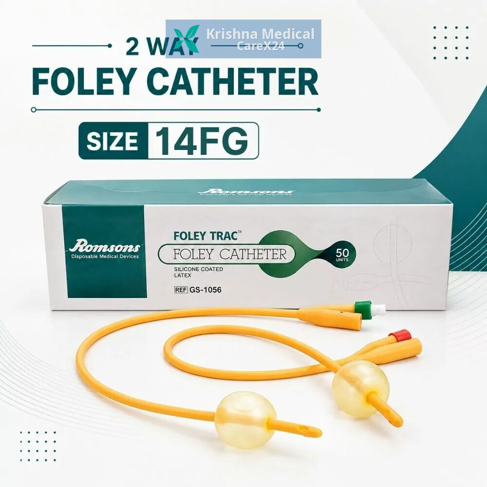 Romsons Foley Trac 2 Way Silicone Foley Catheter (14FG)