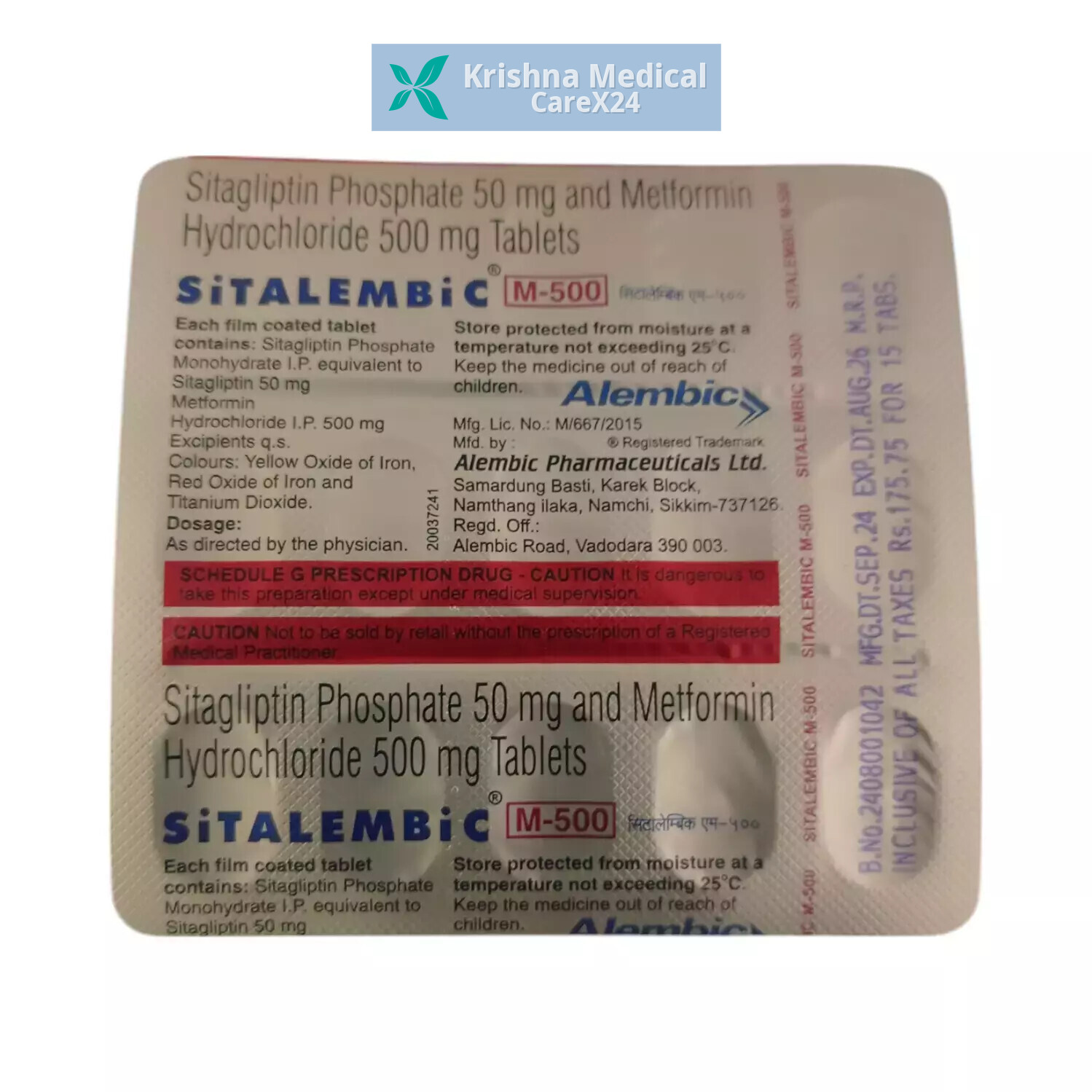 Sitalembic M 500 Tablet