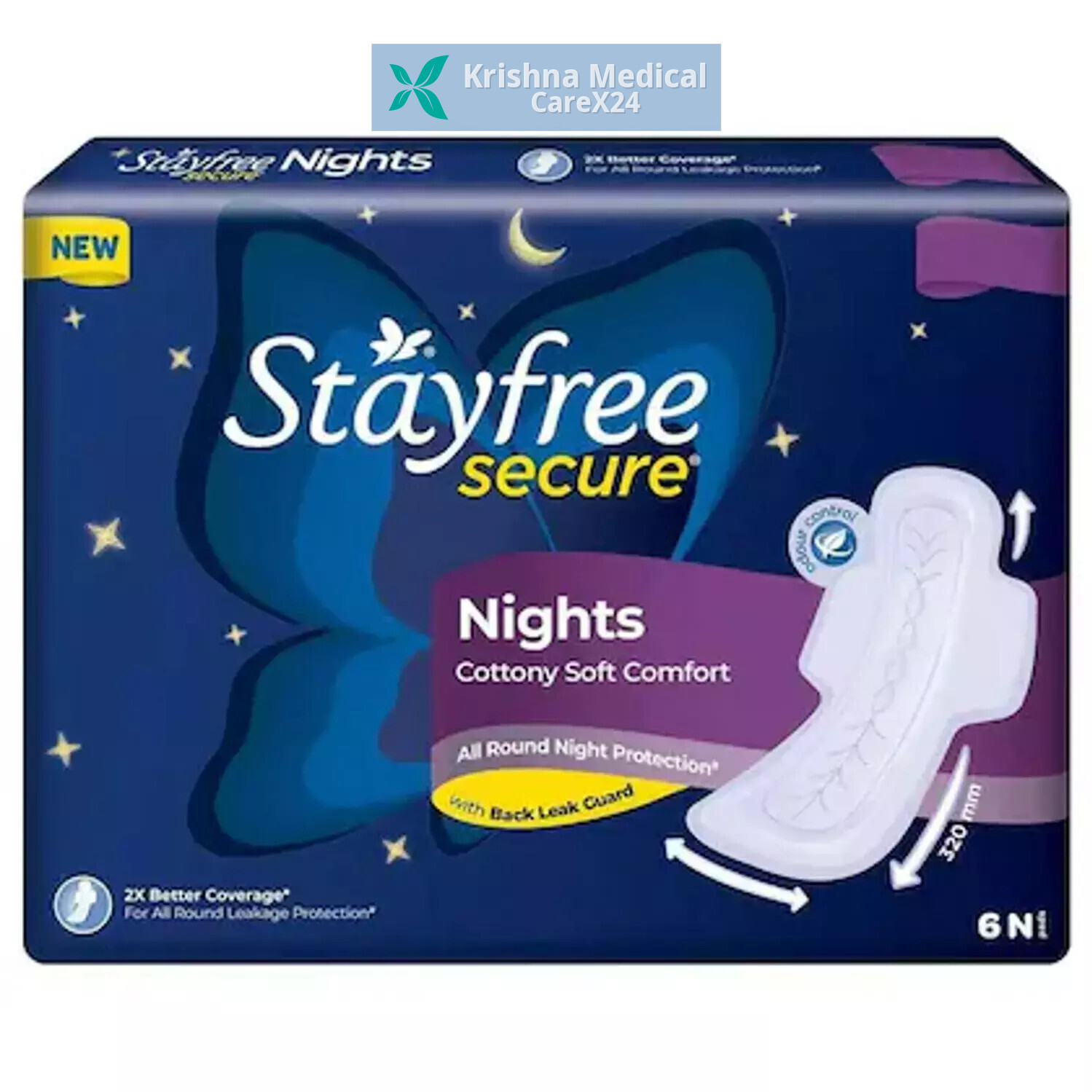 Stayfree Secure Nights Cottony Soft Comfort Sanitary Pads Xxl