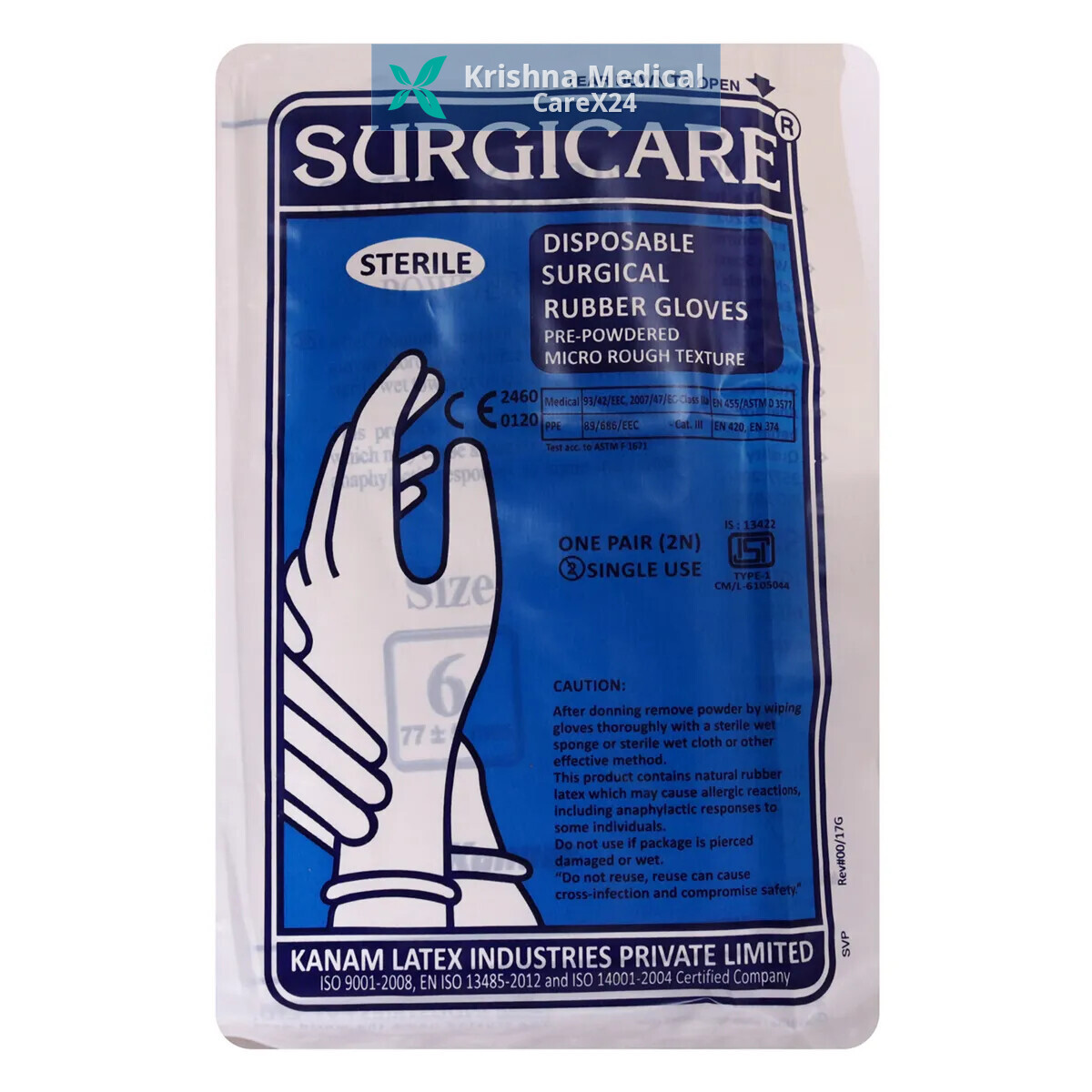 Surgicare Sterile Latex Surgical Gloves 6 (009)