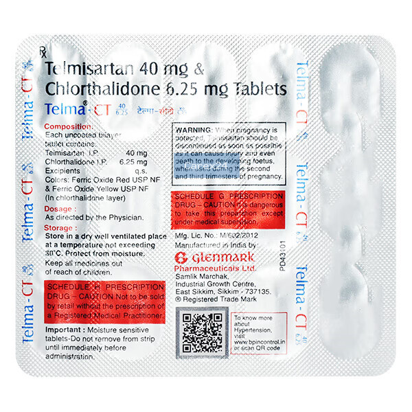 Telma Ct 40/6.25 Tablet