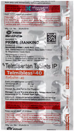 Telmibless 40 Tablet
