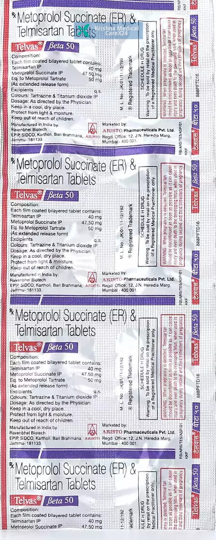 Telvas Beta 50 Tablet
