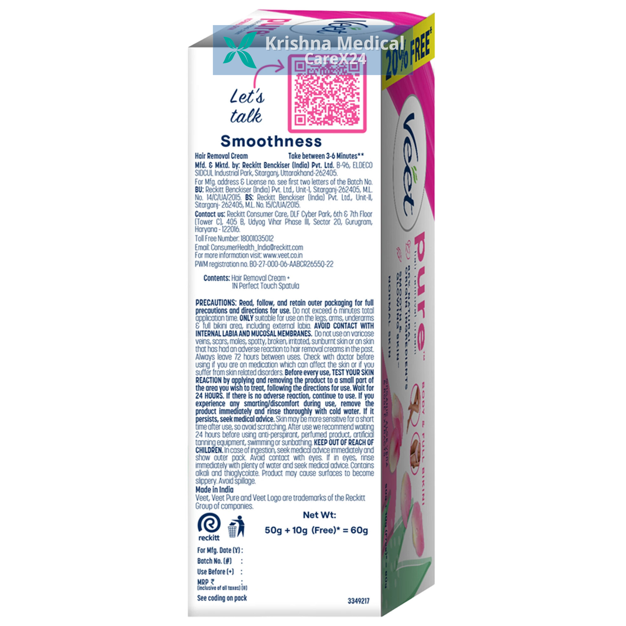 Veet Pure Aloevera And Rose Hair Removal Cream Normal Skin