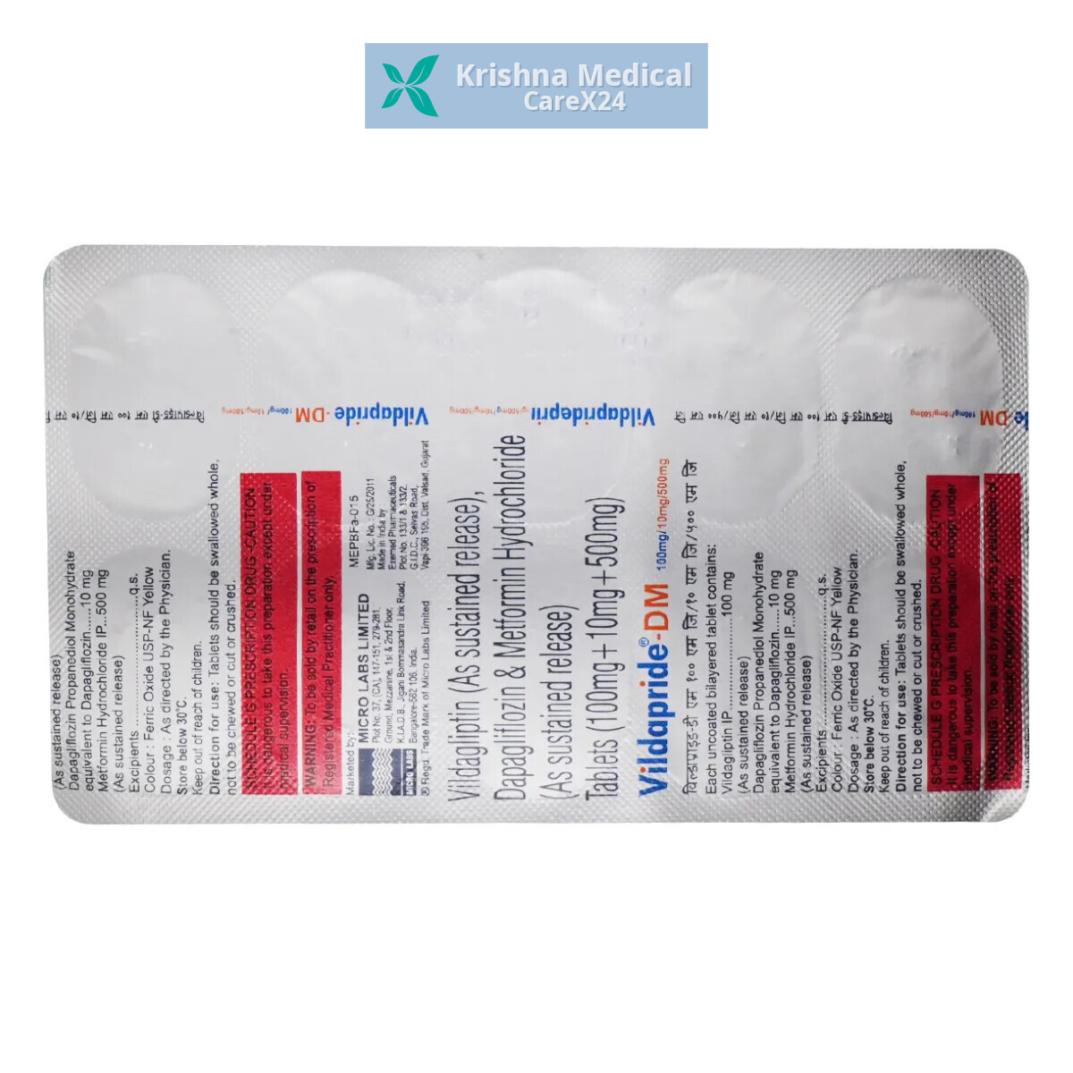 Vildapride DM 100/10/500 Tablet