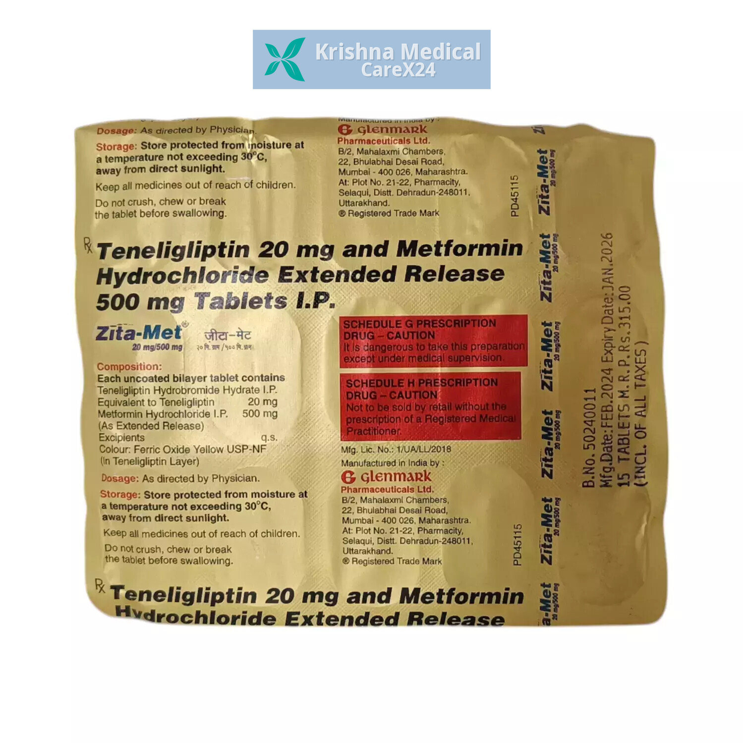Zita Met 20/500 Tablet